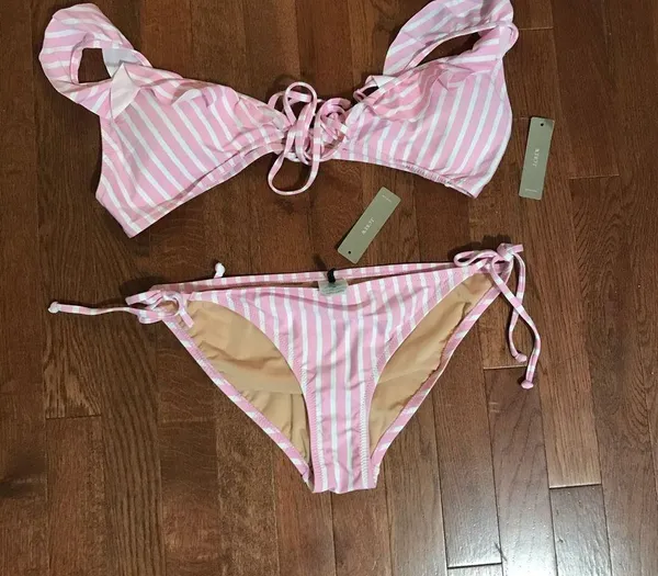 NWT J. Crew Ruffle Wrap Bikini SzL - Image 4