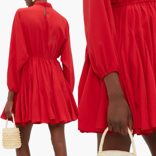 Caroline Godet Crepe Mini Dress - Image 3