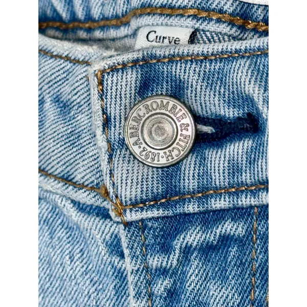 Abercrombie & Fitch Curve Love 90s Relaxed High Rise Blue Denim Jeans Size 29 8 - Image 5