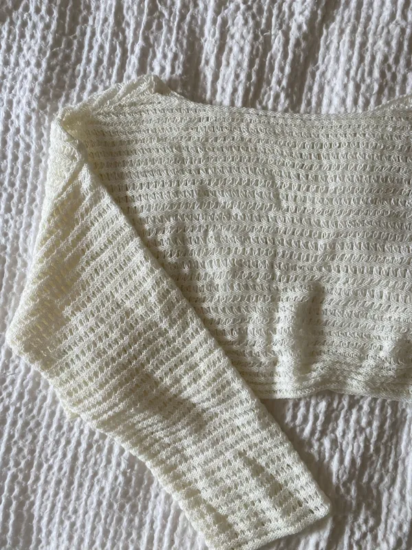 Beige Beach cover up crop top - Image 2