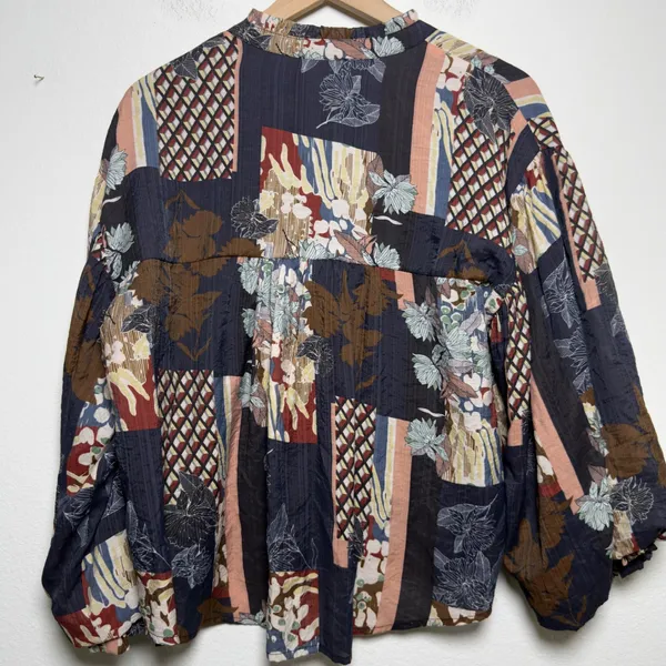 Fate Anthropologie‎ Women Cotton Boho Top Small Patchwork Western Prairie - Image 7