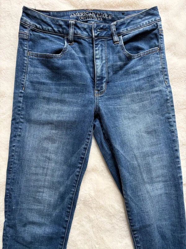 American Eagle Women’s Hi Rise Jeggings Size 6 Long Dark Wash AEO Denim X Jeans - Image 5