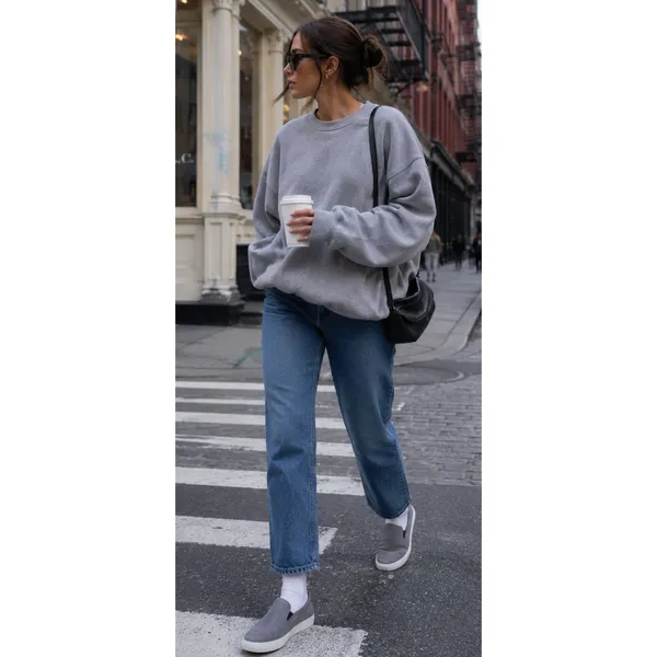 Prada Gray Suede Slip On Sneakers Womens 7 Leather Lined - Image 3