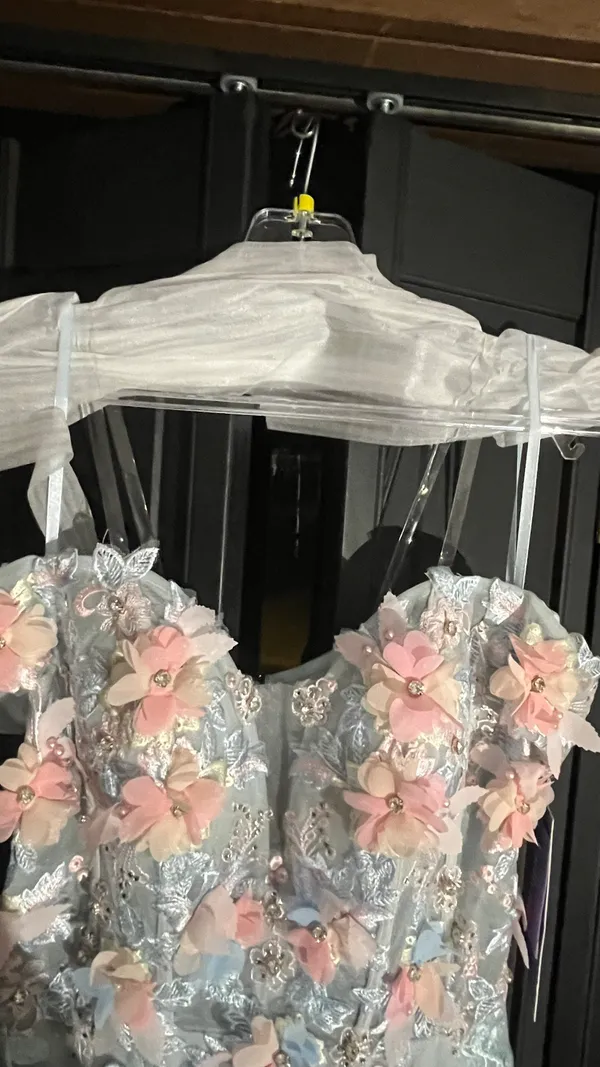 Cinderella Divine NWT Corset Off-Shoulder Floral Embellished Prom Dress - Image 4