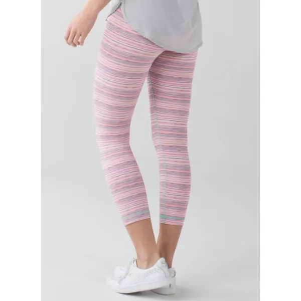 Lululemon Wunder Under Crop III Leggings Women's 6 Luxtreme Menthol Pink Green - Image 2