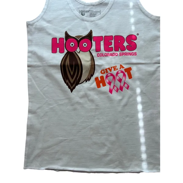 #2 New Hooters Girl Uniform Breast Cancer Pink Ribbon Tank Colorado Spring Small - Image 2