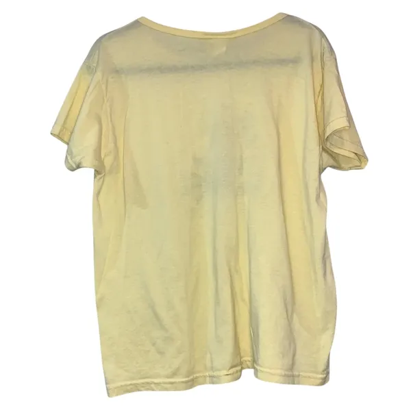 Vintage Pleasant Shade Floral Wheel Graphic Tee Large Yellow Cottagecore‎ Shirt - Image 2