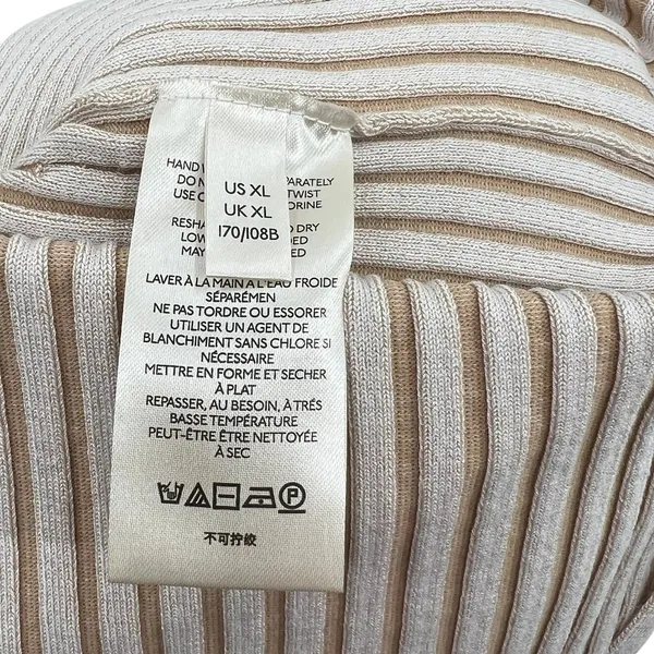 Anthropologie Off-The-Shoulder Sweater Midi Dress Cream‎ Beige Tan Size XL - Image 12