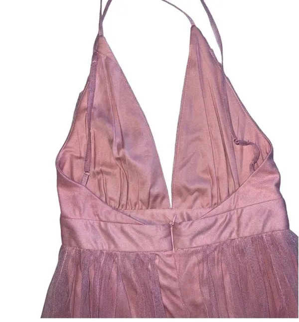 Windsor Elisabeth Pleated Tulle Long Flowy Maxi Dresss in Mauve Size Small - Image 3