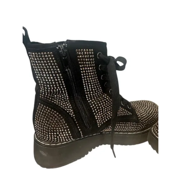 Madden Girl Women’s Black Kurrt Lace-Up Combat Boots with Silver Studs Size 7.5 - Image 9