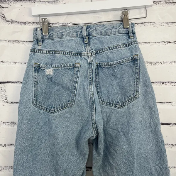 PacSun Ultra High Rise Slim Fit Jeans Light Wash Button Fly Size 23 Distressed - Image 9