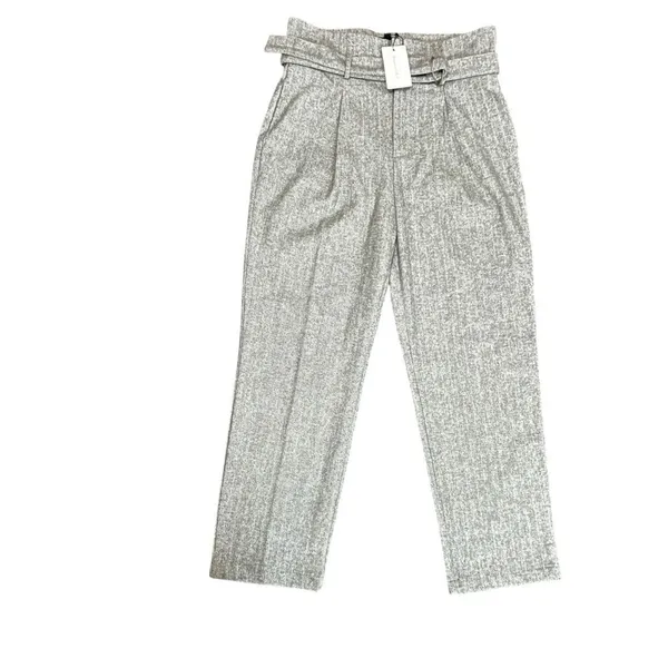 Line & Dot Paola Wool Blend High Rise Belted Trousers Grey L NWT - Image 6