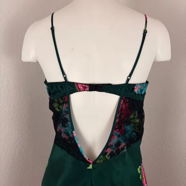 Betsey Johnson Intimates dark green floral mini slip dress - Image 8