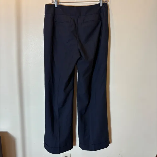 Ann Taylor Signature‎ Fit Wide Leg Dress Pants Size 6 Navy Blue - Image 4