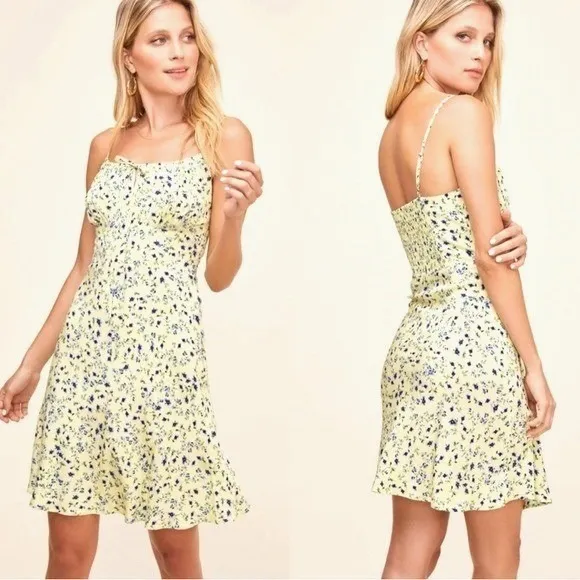ASTR THE LABEL Chalet Floral‎ Mini Dress Women Medium Yellow Coquette Feminine - Image 3