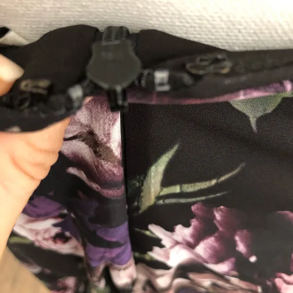 Fame and Partners Dress Floral Strappy Fit & Flare Strappy Purple Black Green - Image 7