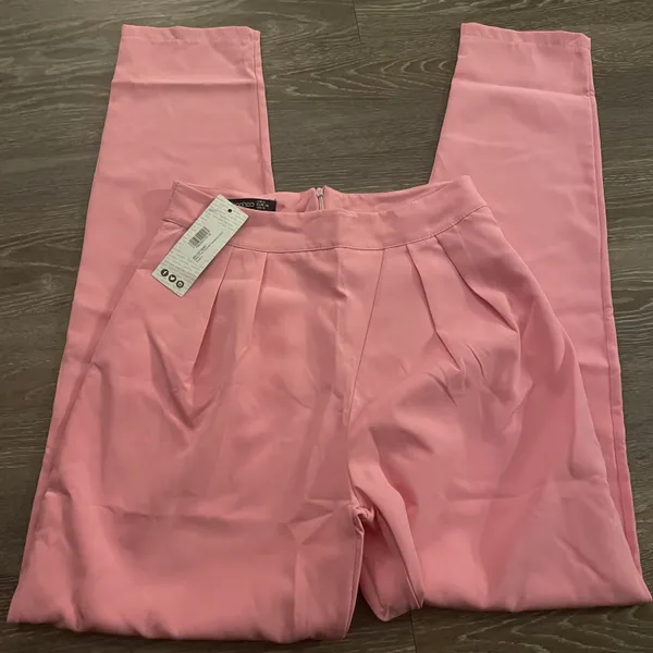 Boohoo NWT Pleat Front Tailored Trousers Candy Pink - Image 8