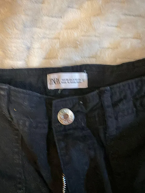 Black Trf Straight Leg Cargo Pants - Image 2