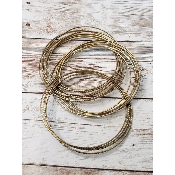 Connected Multi Bangle Statement Bangle / Bracelet Gold - Image 3