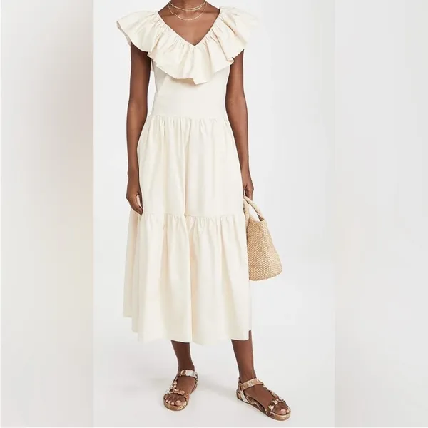 Anthropologie NWT English Factory midi ruffle dress $180 XS - Image 9