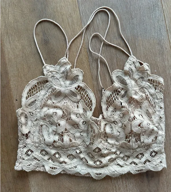 Tan Lace Free People Bralette - Image 2