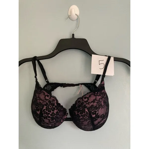 Vintage Victoria's Secret Bra Push Up 34C Padded Lace Fairy Whimsigoth - Image 7