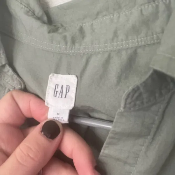 Gap light green button down top - Image 4