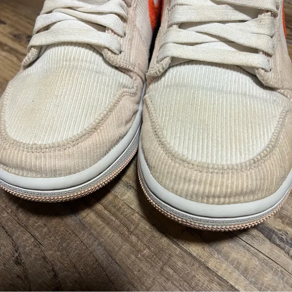 Jordan 1 Mid SE Sail Orange Quartz Corduroy Sneakers Womens Size 9.5 - Image 4