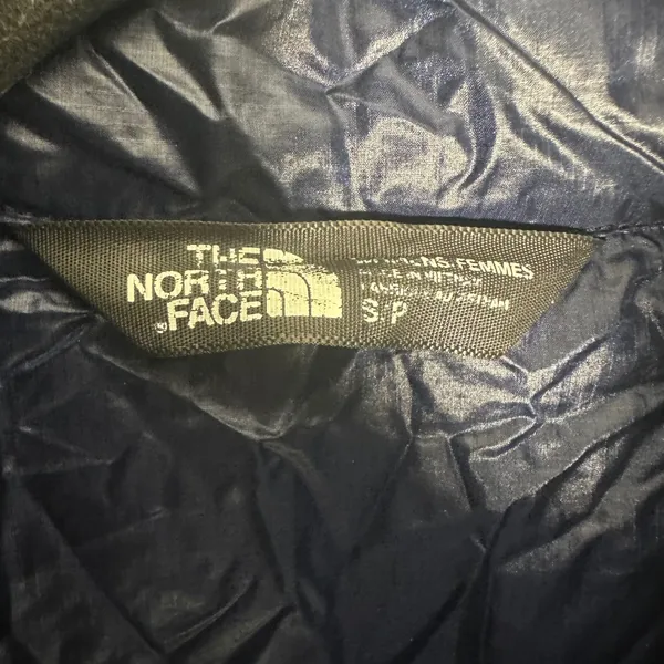 The North Face Thermoball Puffer Jacket Womens Small Blue White Print Full Zip - Image 3