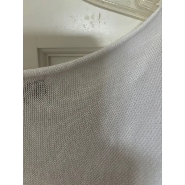 Orantique Naturally Australian White Organic Cotton Knit Cap Sleeve Top Large - Image 6