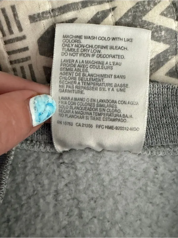 Hanes Heavy Blend Gray Crewneck Sweatshirt Fleece Pullover Size Large - Image 7