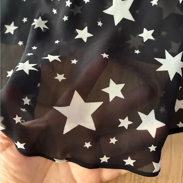 Lovers + Friends Star Print Flowy Silhouette Sheer Hem Strapless Top XS - Image 6