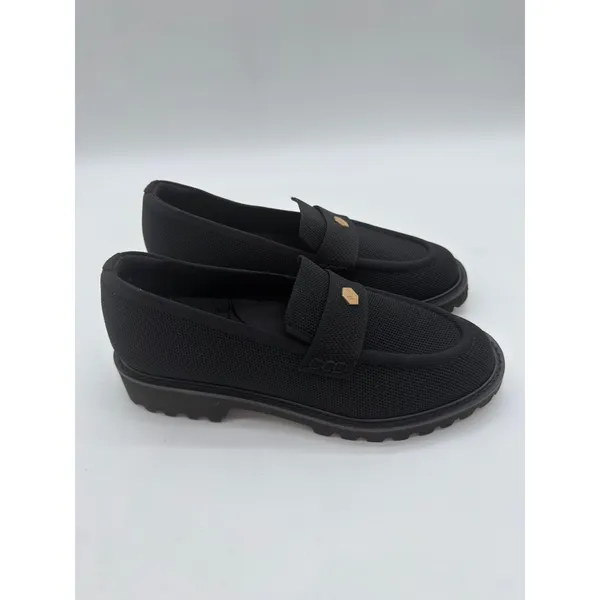 Vivaia Francesca Platform Chunky Heel Penny Minimalist Preppy Black Loafer 8 - Image 3