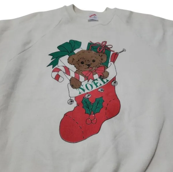 90's Vintage Jerzees Sweatshirt Size Small Vintage Christmas Sweatshirt Graphic Print Sweatshirt - Image 3