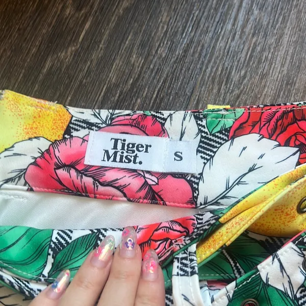 Tiger Mist Kaelee Skirt in Floral Checkers - Image 3