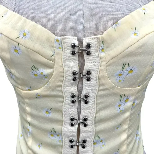 Princess Polly Allyson Corset Top Puff Sleeve Yellow Floral Size US‎ 4 - Image 5