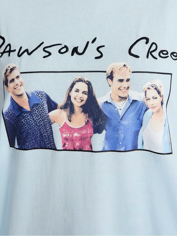 🔹4 for $30 NWT Dawson's Creek Oversized Graphic Tee, Small Blue - Image 3