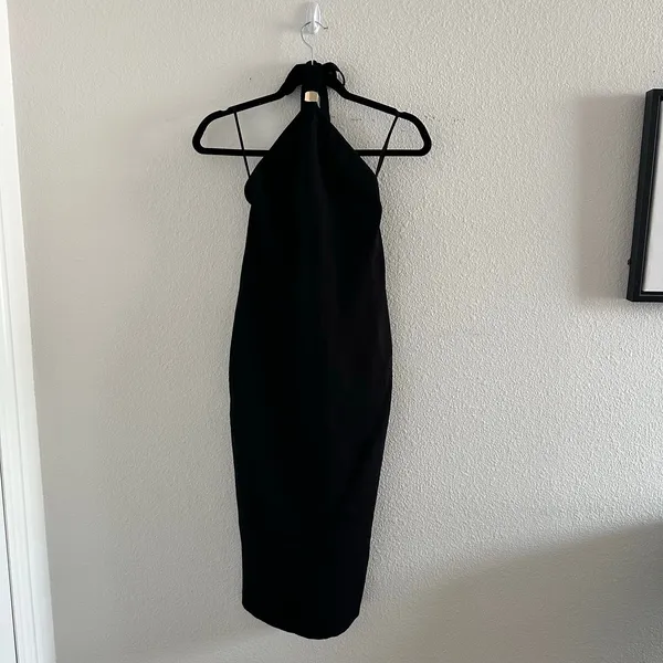 Alice + Olivia Noe Knit Halter Midi Dress Black Medium NWT - Image 6