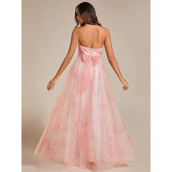 NWT Ever-Pretty Women's Printed Bowknot Empire Waist Strapless Dress Size Small - Image 3