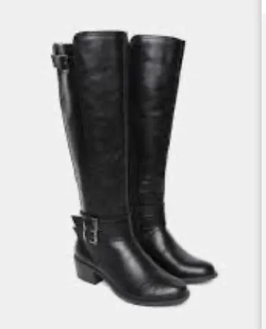 Madden girl Warner's fall neutral black buckle ridding boots zippered size 6 - Image 2
