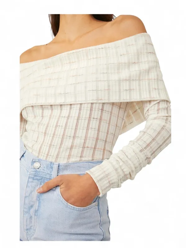 We The Free Snow Bunny Girlfriend Off Shoulder Top Womens small - Image 3