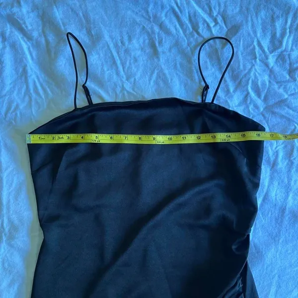 Sage the Label Black Satin Formal Sleeveless Slip Midi Dress Size Small - Image 8