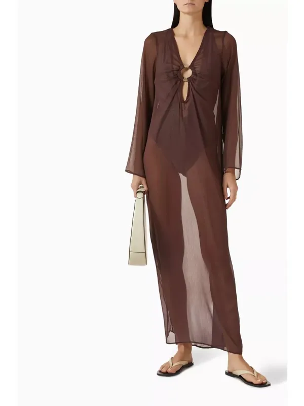 Baobab Moon Maxi Dress Cover Up Brunette Womens Size Small - Image 9