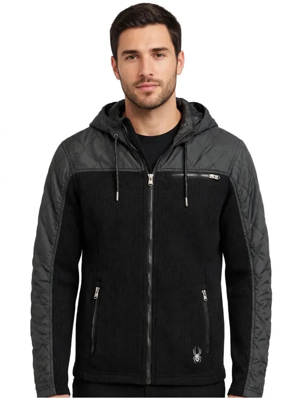 Spyder Black Quilted Lightweight Hooded Unisex Jacket Size SP - Image 6