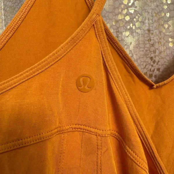 Lululemon Modal Silk Yoga Tank Top Autumn‎ Orange Stretch Tank Small - Image 4