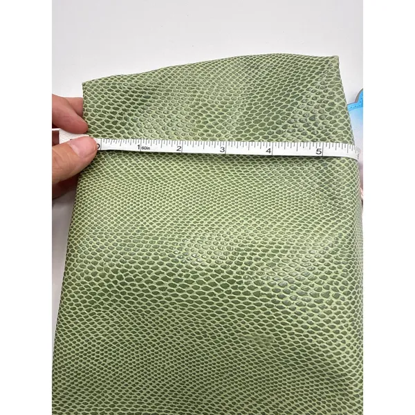 Green Snakeskin Embossed Cosmetic Bag Set Faux Leather Makeup Pouches 2 Piece - Image 8