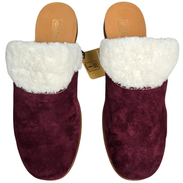 Waco Shoe Company Northridge Cozy Women's Burgundy Suede Shearling‎ Clogs 10B - Image 4