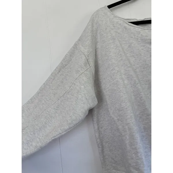 American Eagle Womens Gray Heather Boat Neck Oversized Sweatshirt Size M M/M/M - Image 3