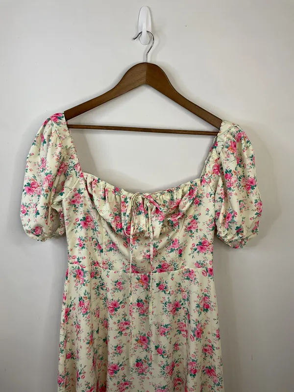 Floral Puff Sleeve Maxi Dress - Image 3