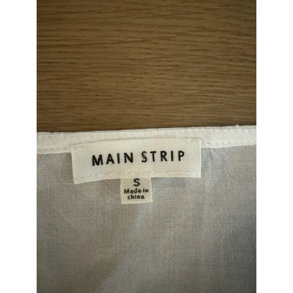 Main Strip Striped Shirt Size Small Tie Bottom Short Sleeve Rayon Lightweight‎ - Image 3